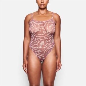 Skims Raspberry Swirl Pink Bodysuit